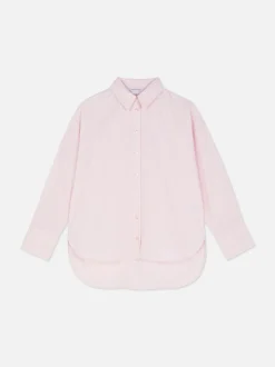 Popelinowa koszula z długim rękawem