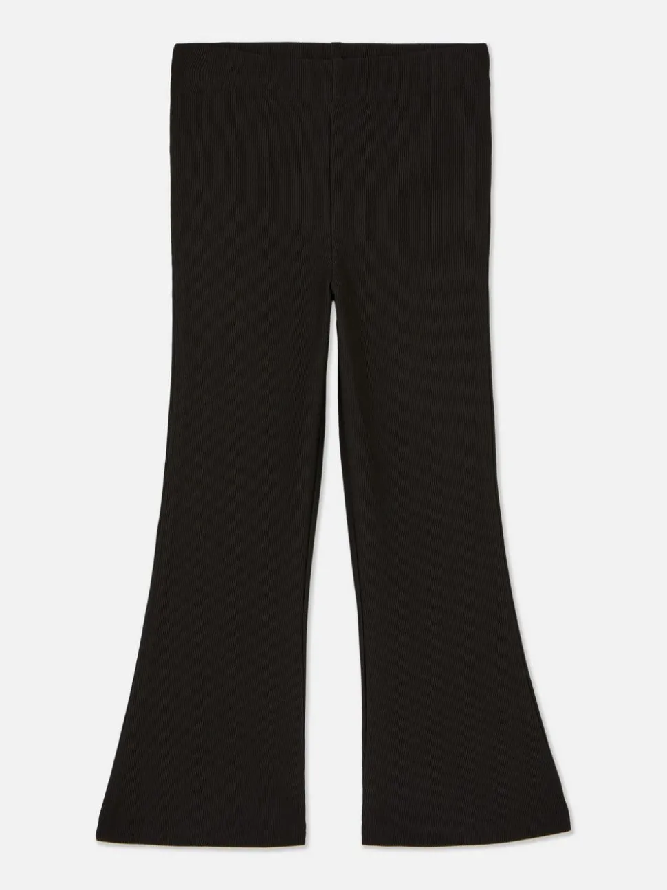 Prążkowane spodnie z rozszerzaną nogawką