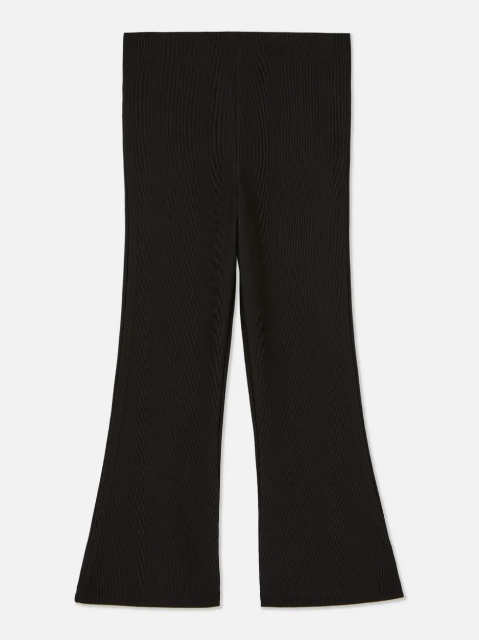 Prążkowane spodnie z rozszerzaną nogawką