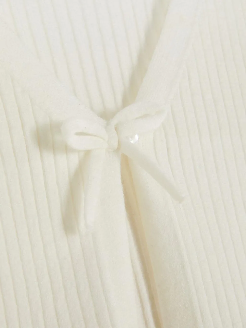 Prążkowany kardigan z wiązaniem z przodu