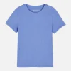 Prążkowany T-shirt z krótkim rękawem