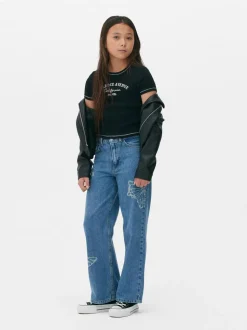 Prążkowany T-shirt z krótkim rękawem
