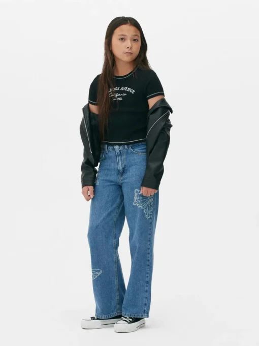 Prążkowany T-shirt z krótkim rękawem
