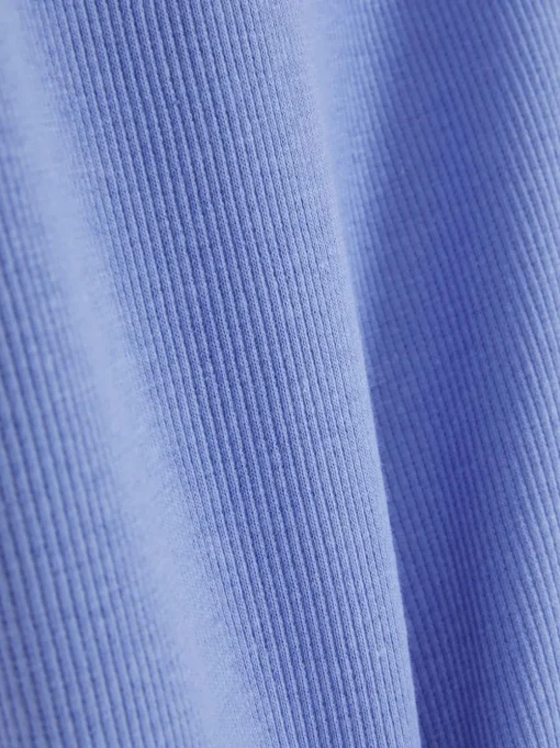 Prążkowany T-shirt z krótkim rękawem