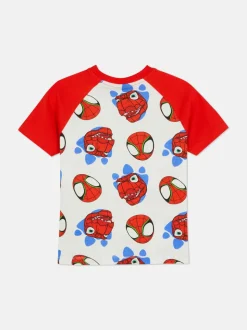 Raglanowy T-shirt z dinozaurem i motywem Marvela