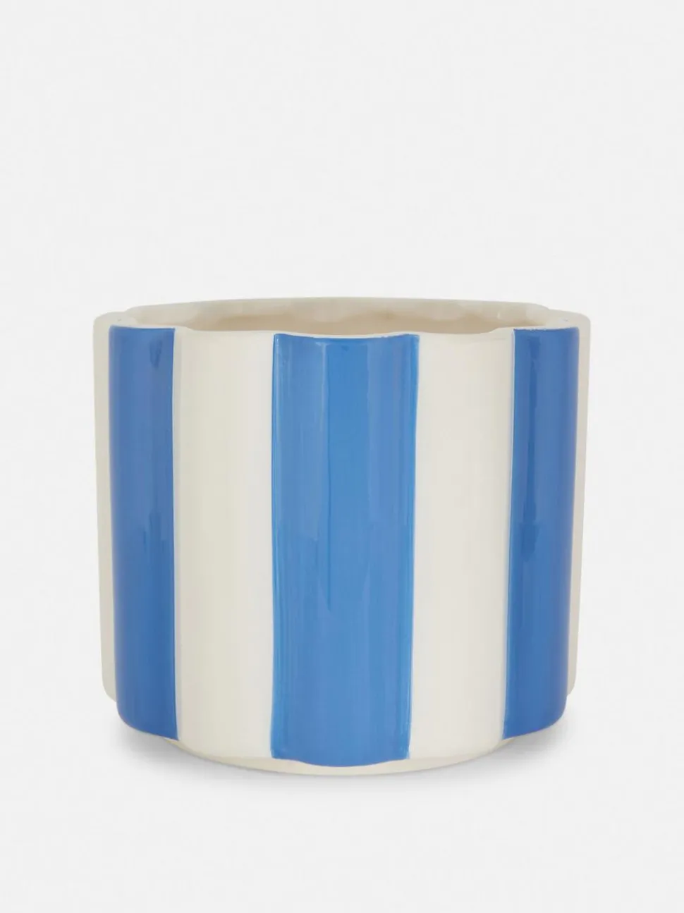 Średnia ceramiczna doniczka z pofalowanym brzegiem