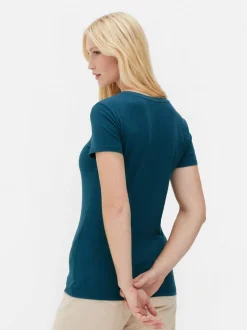 Rozciągliwy T-shirt z krótkim rękawem