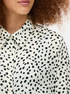 Satynowa koszula z długim rękawem