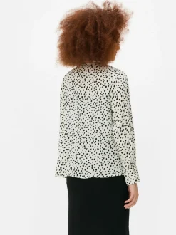 Satynowa koszula z długim rękawem