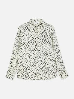 Satynowa koszula z długim rękawem