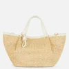 Słomkowa torba tote midi