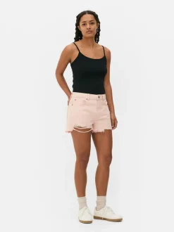 Spodenki jeansowe z przetarciami