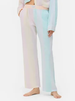 Spodnie od piżamy z tkaniny seersucker