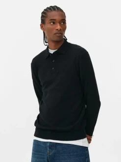 Sweter polo z długim rękawem