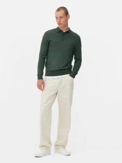 Sweter polo z długim rękawem