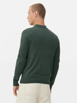 Sweter polo z długim rękawem