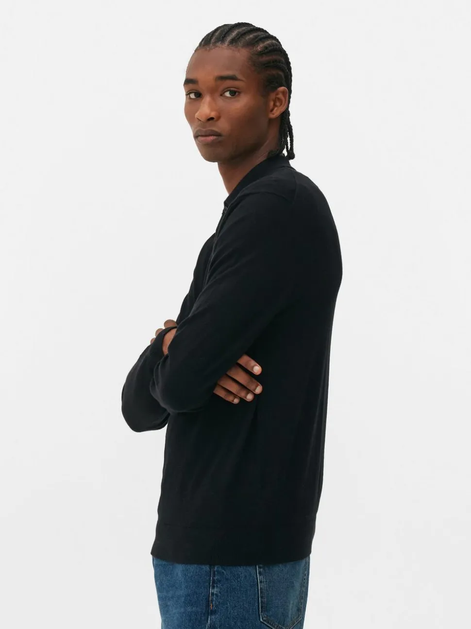 Sweter polo z długim rękawem