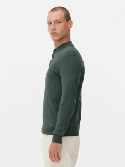 Sweter polo z długim rękawem