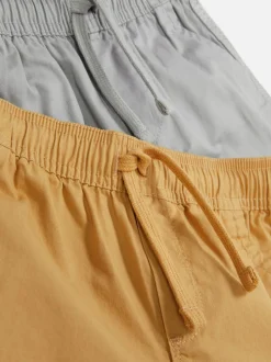 Szorty z tkaniny ściągane sznurkiem, 2 pary