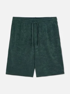 Szorty z tkaniny frotte ze sznurkiem ściągającym