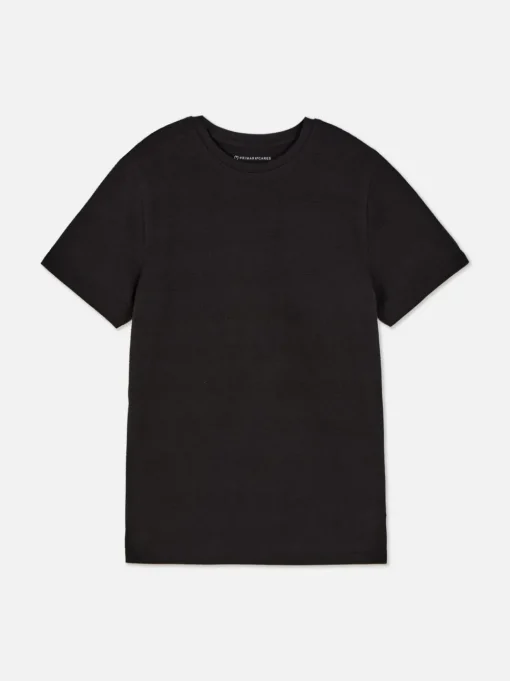 Teksturowany T-shirt z okrągłym dekoltem