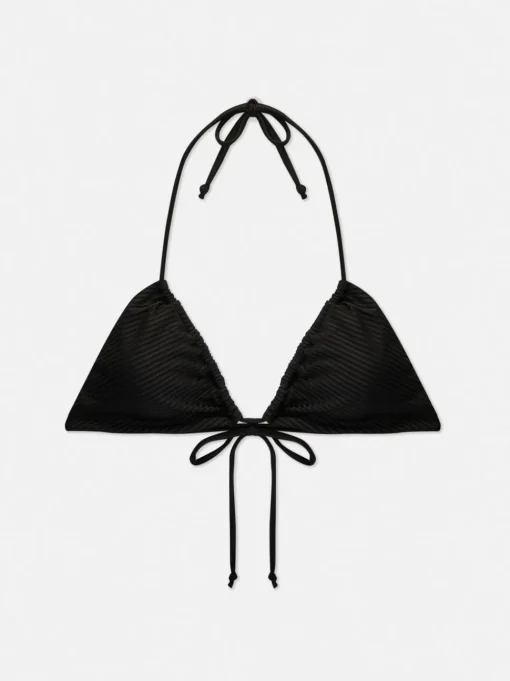 Trójkątna prążkowana góra od bikini