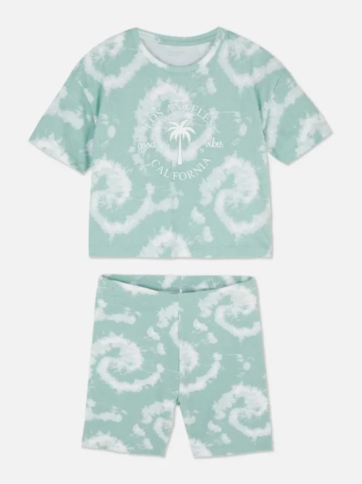 T-shirt i szorty z efektem tie-dye Los Angeles
