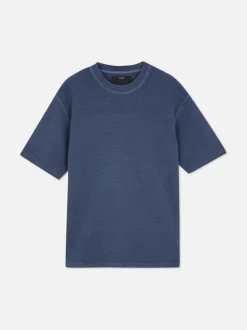 T-shirt z krótkim rękawem o waflowej fakturze