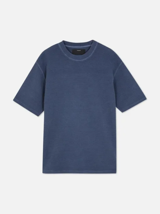 T-shirt z krótkim rękawem o waflowej fakturze