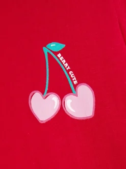 T-shirt z motywem wisienek-serduszek