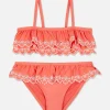 Warstwowe bikini z haftem angielskim