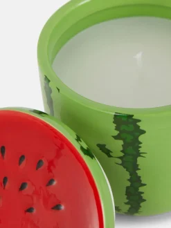 Świeca w ceramicznym pojemniku z motywem arbuza