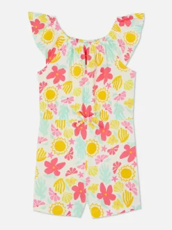 Wzorzysty krótki kombinezon na lato