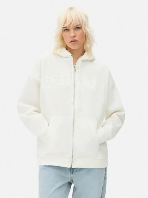 Zapinana na zamek bluza oversize z kapturem