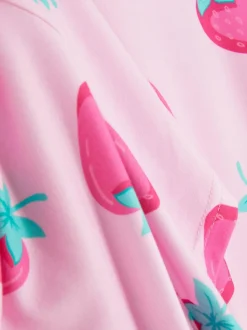 Zestaw piżamowy z szortami z motywem truskawek