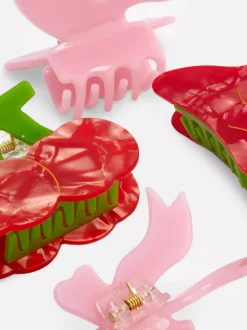 Żabki do włosów z wisienkami i kokardami, 4 szt.