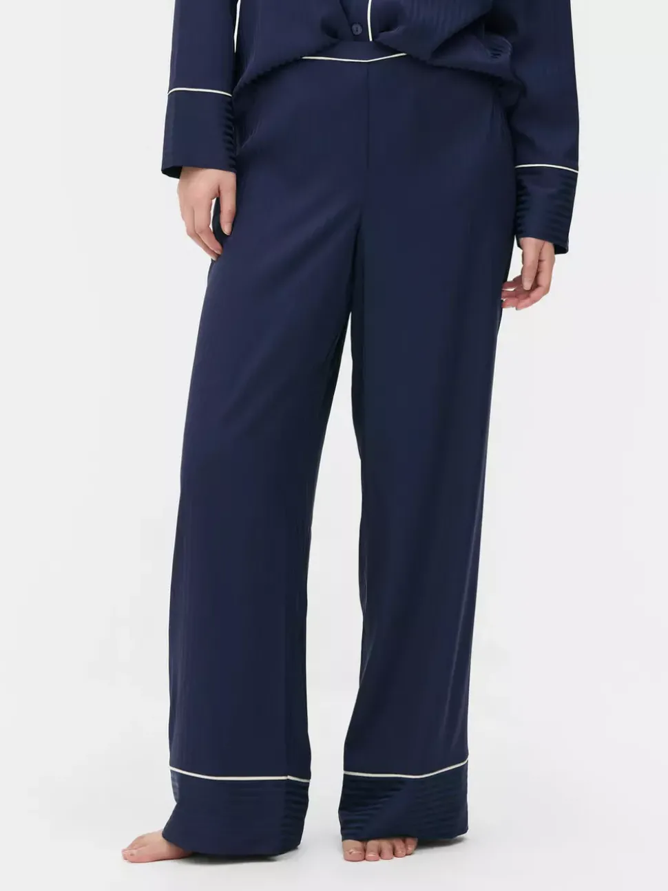 Żakardowe długie spodnie od piżamy