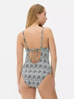 Żakardowy wysmuklający strój kąpielowy