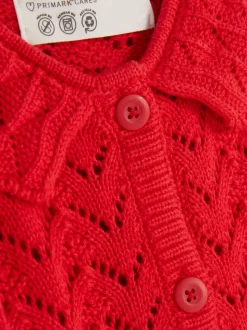 Ażurowy kardigan z kołnierzykiem