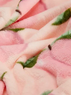 Bardzo miękka narzuta z nadrukiem w brzoskwinie