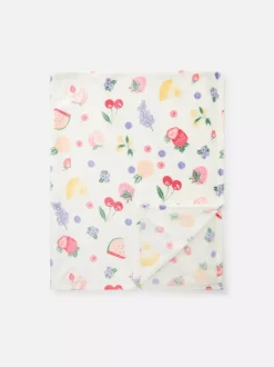 Bardzo miękka narzuta z owocowym wzorem