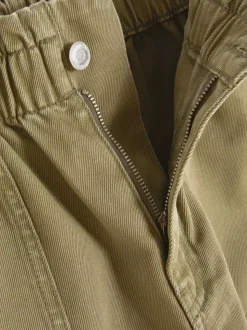 Bawełniane spodnie typu paper bag