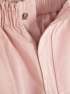 Bawełniane spodnie typu paper bag