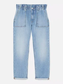 Bawełniane spodnie typu paper bag