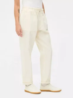 Bawełniane spodnie typu paper bag