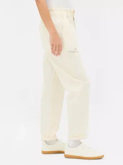 Bawełniane spodnie typu paper bag