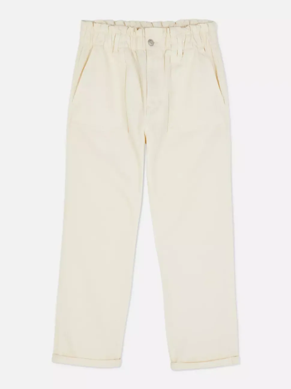 Bawełniane spodnie typu paper bag