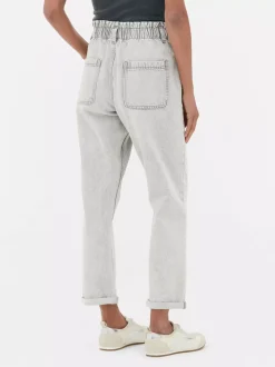 Bawełniane spodnie typu paper bag