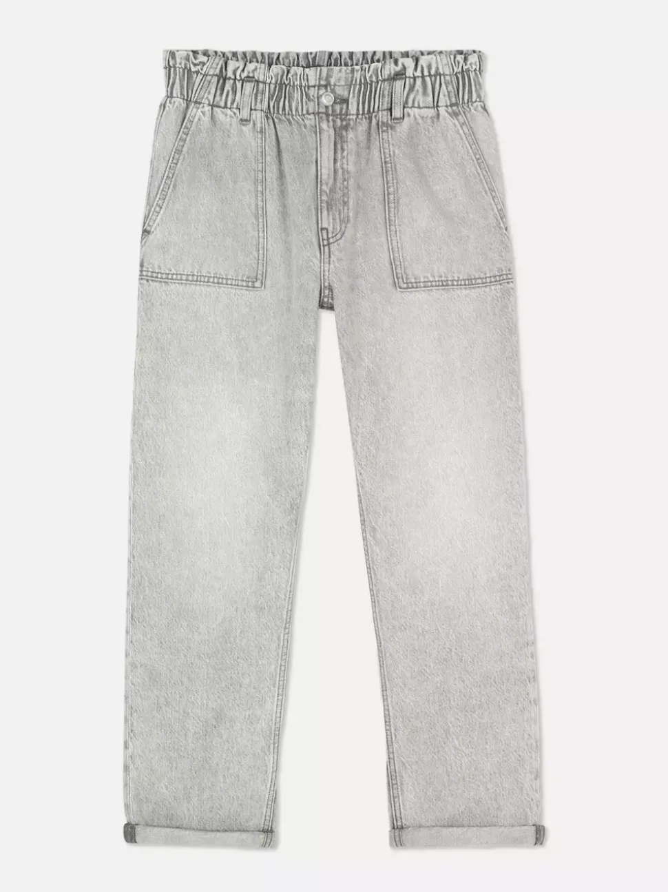 Bawełniane spodnie typu paper bag