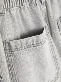 Bawełniane spodnie typu paper bag